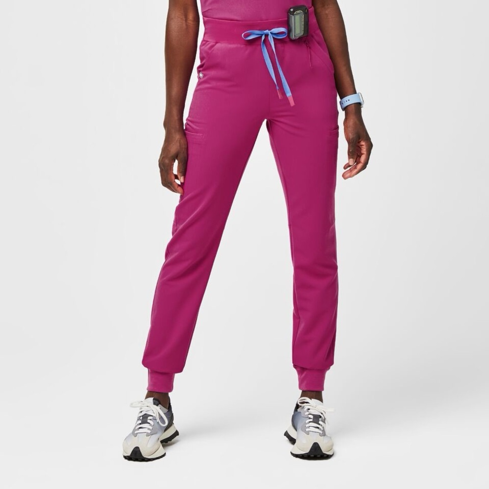 Clara Jogger Scrub Pants - Raspberry Sorbet - Size M
